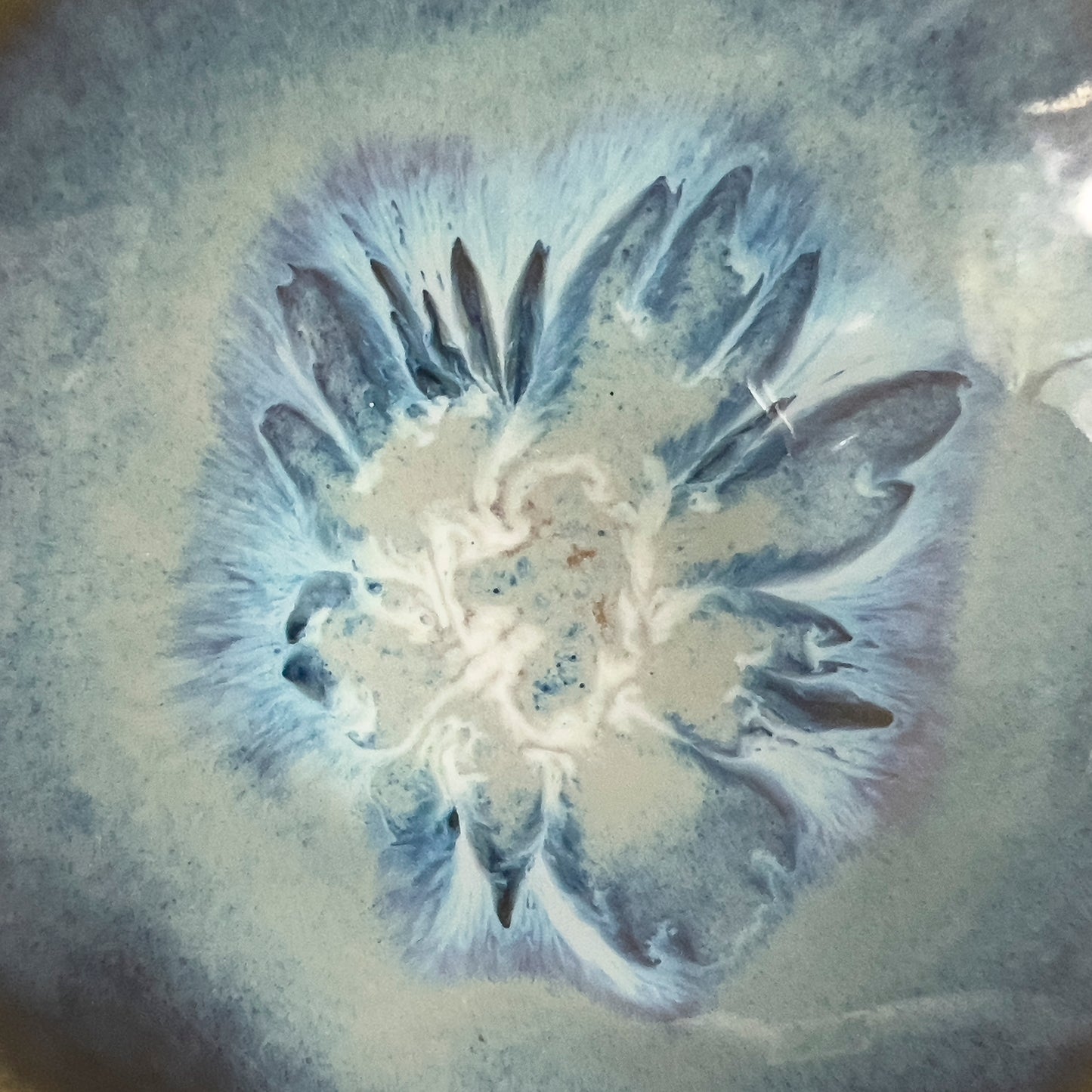 Trinket bowl set of 3, blue swirl glaze