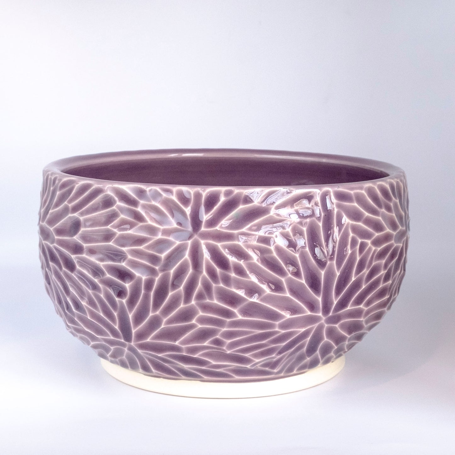 hand carved porcelain bowl, lavender celadon 2023-28