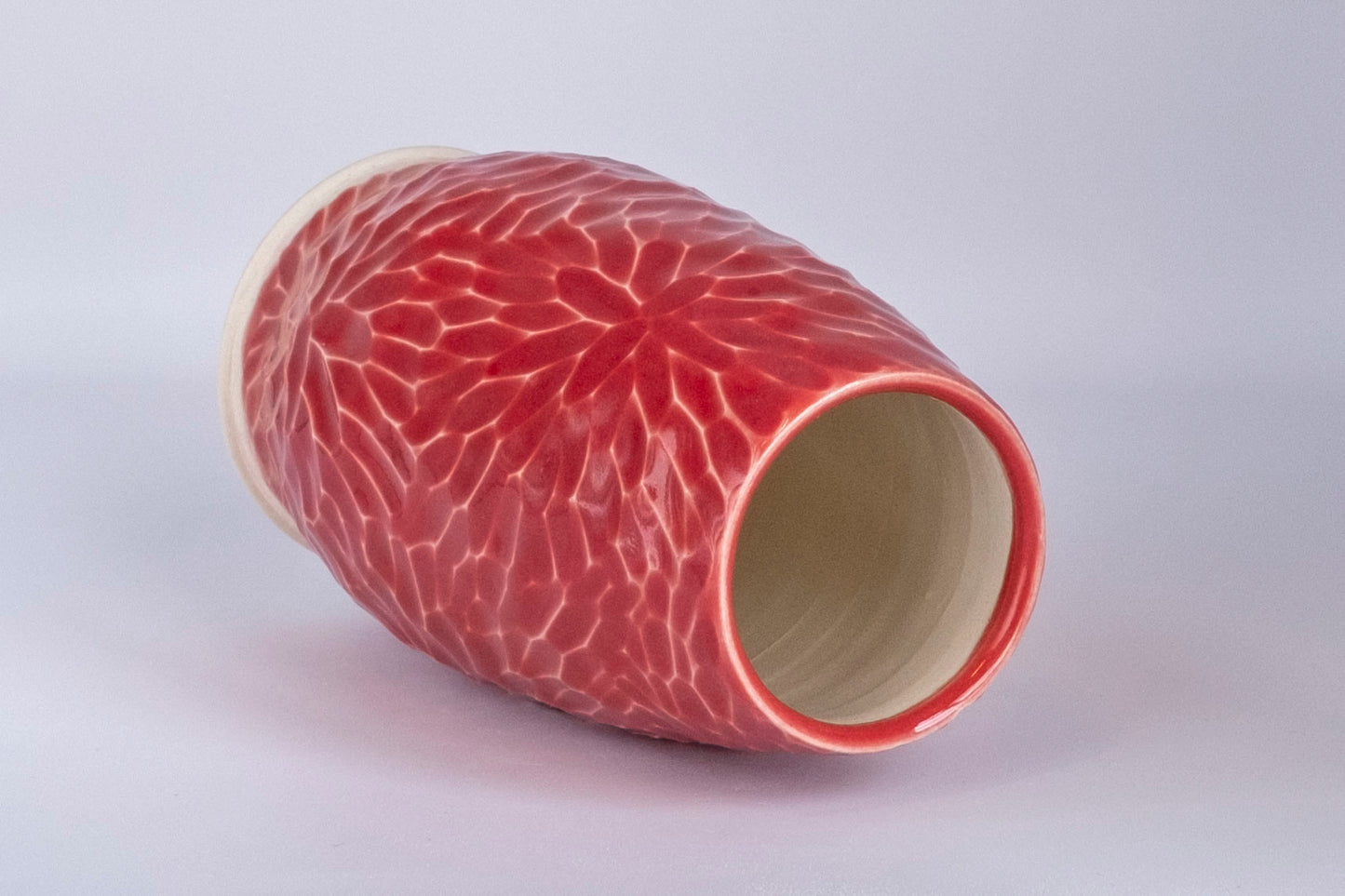4.75 inch hand-carved porcelain vase, snapdragon celadon