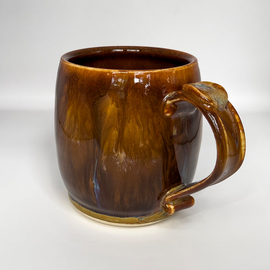 16 ounce rounded mug, feathering earthtones #1