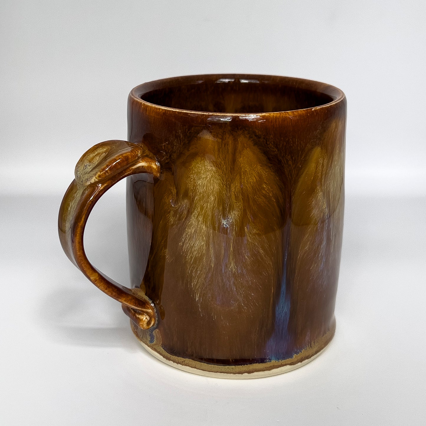 14 ounce straight-sided mug, feathering earthtones #2