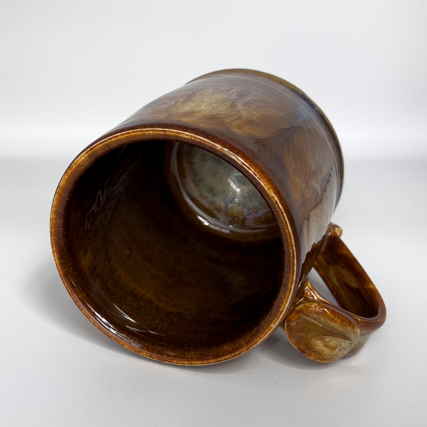 14 ounce straight-sided mug, feathering earthtones #2