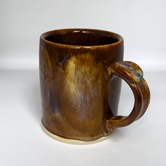 14 ounce straight-sided mug, feathering earthtones #3