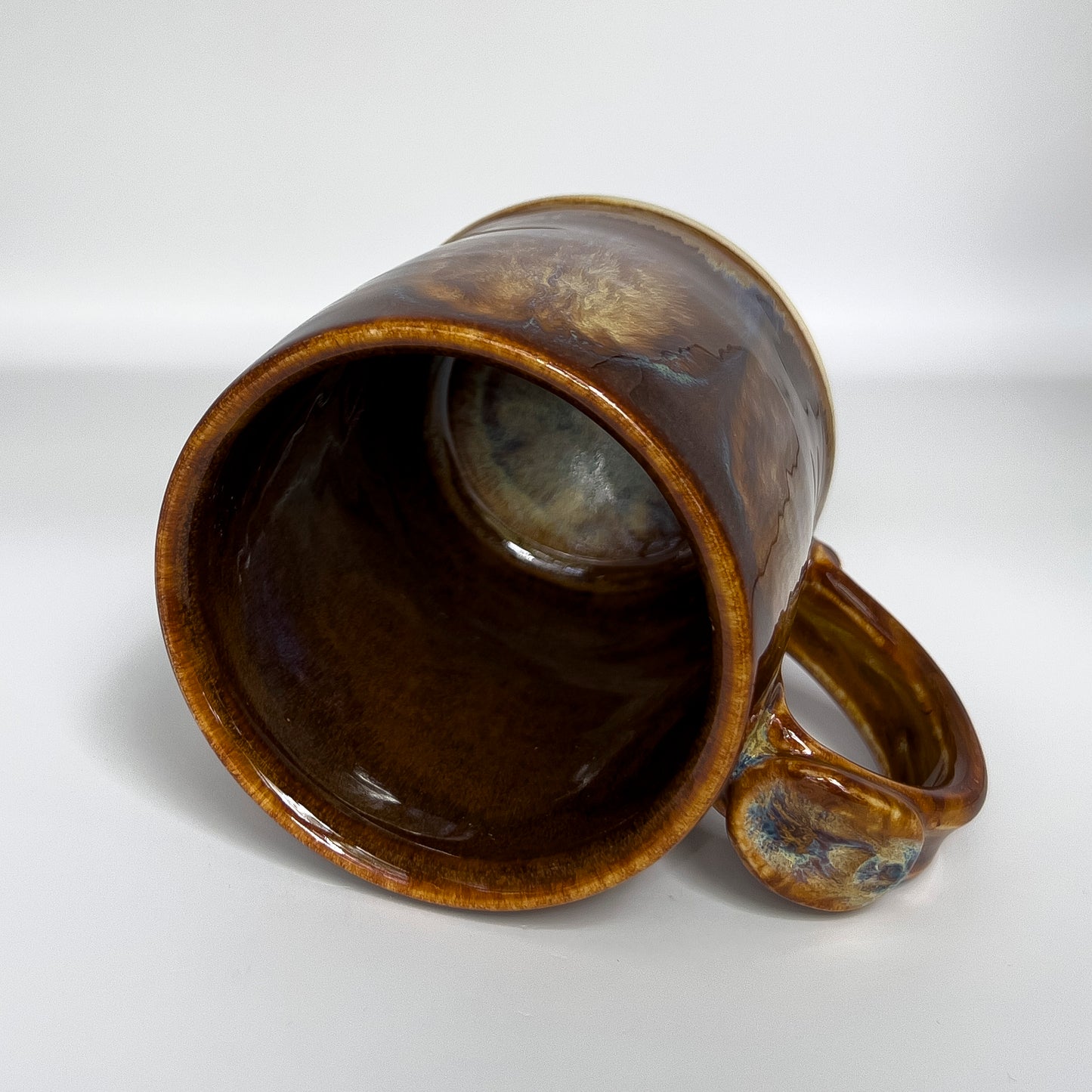 14 ounce straight-sided mug, feathering earthtones #3