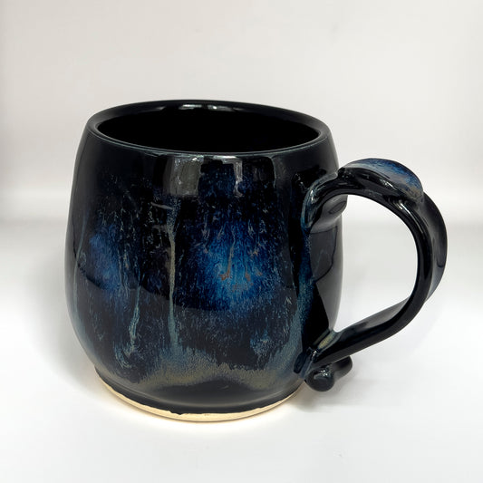 16 ounce rounded mug, deep space running glaze #1