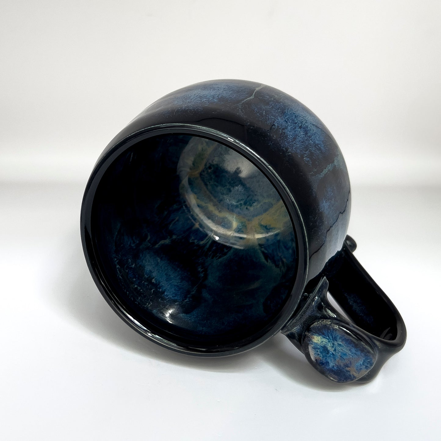16 ounce rounded mug, deep space running glaze #1