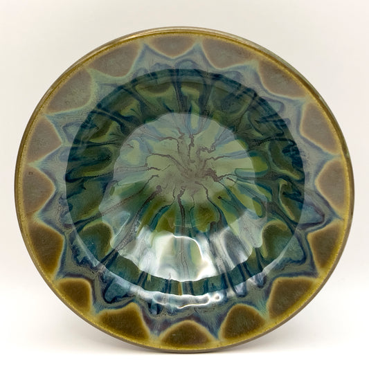 dappled seaweed small flared rim bowl, stoneware SEA-09